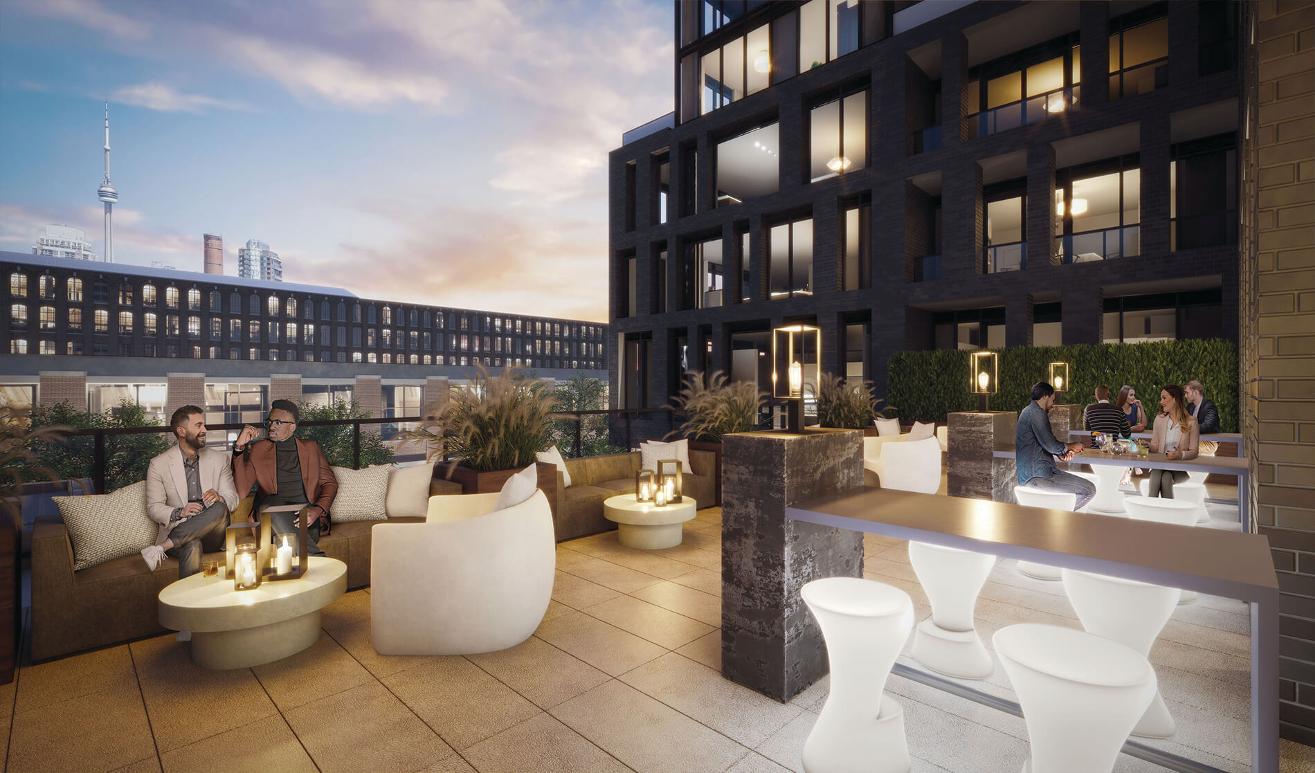 Another amenity pic of XO Condos showing rooftop terrace and CN Tower.
