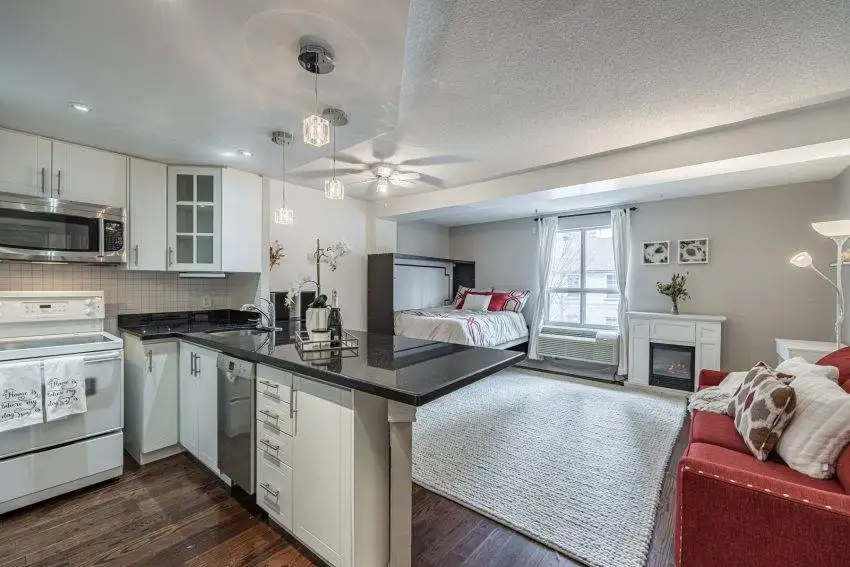 4. 88 Charles St E Unit 204 modern kitchen open concept living dining room