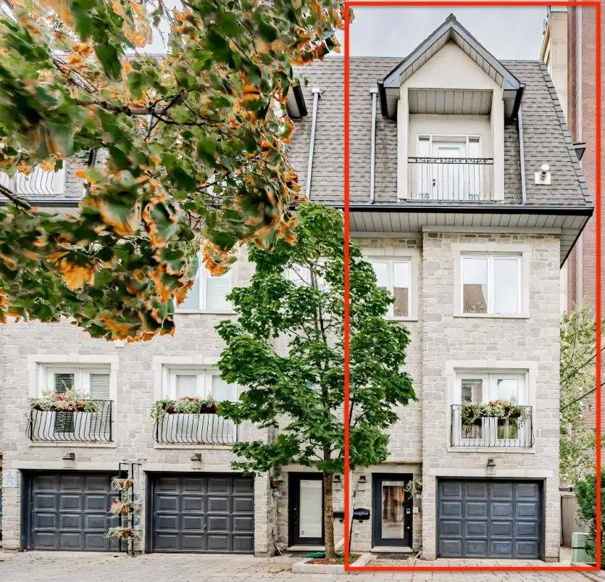 1. 23 Annex Lane 4 storey townhouse gray stone and brick facade