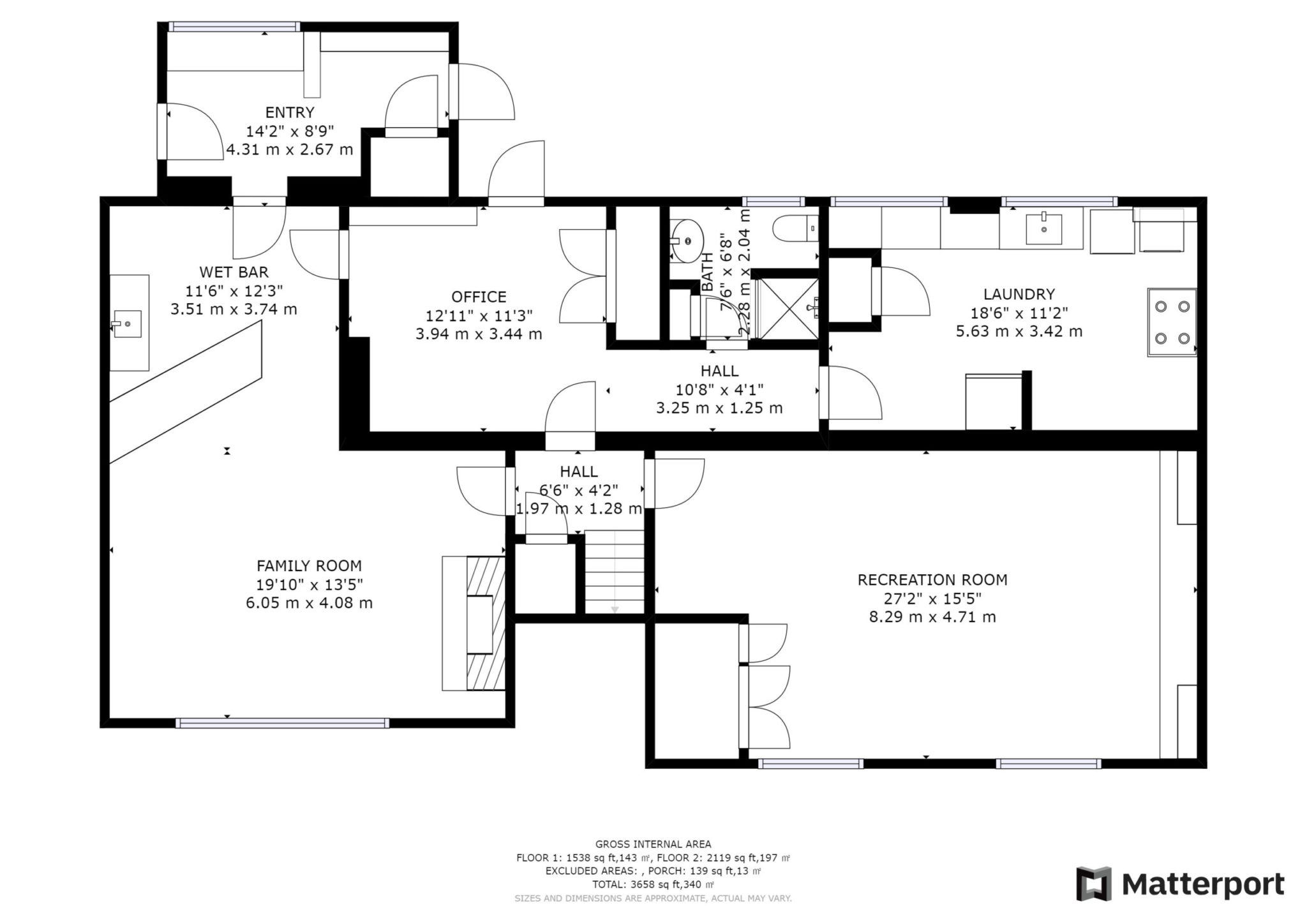 Basement level floor plans for 6 Parmbelle Cres