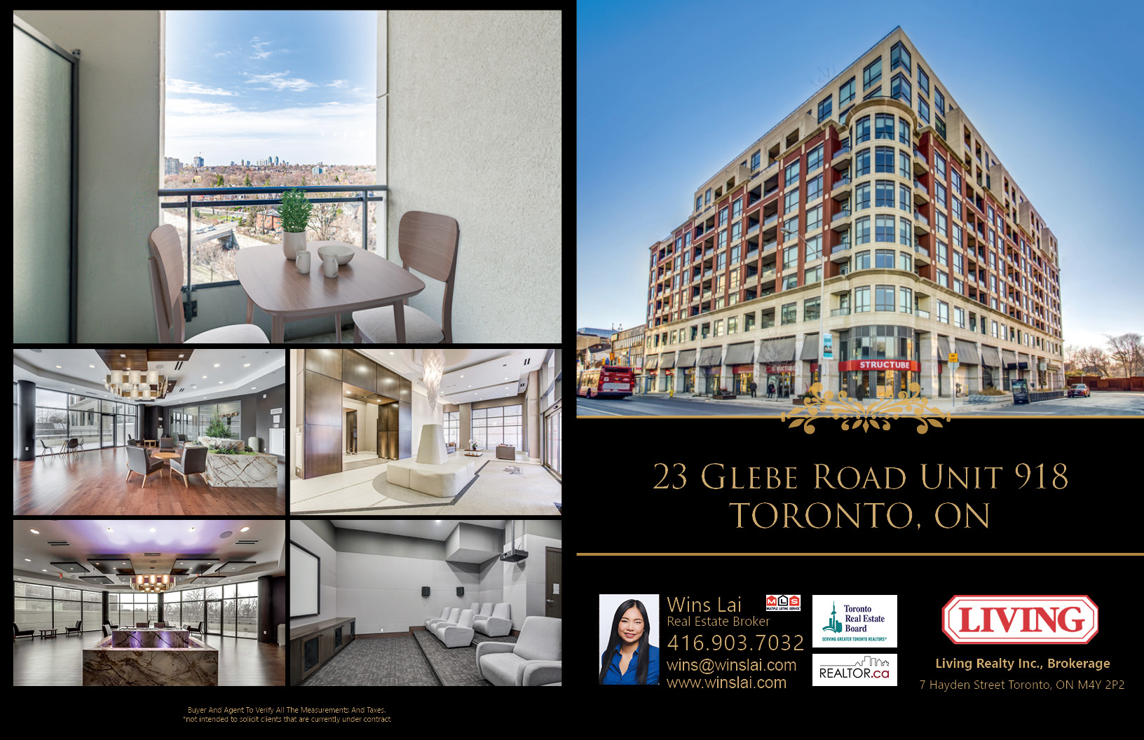 Marketing brochure showing several images of Allure Condos.