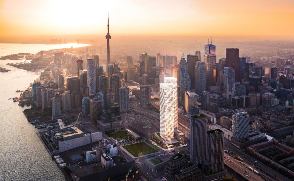 Photo of Sugar Wharf Condos and the Toronto Waterfront.