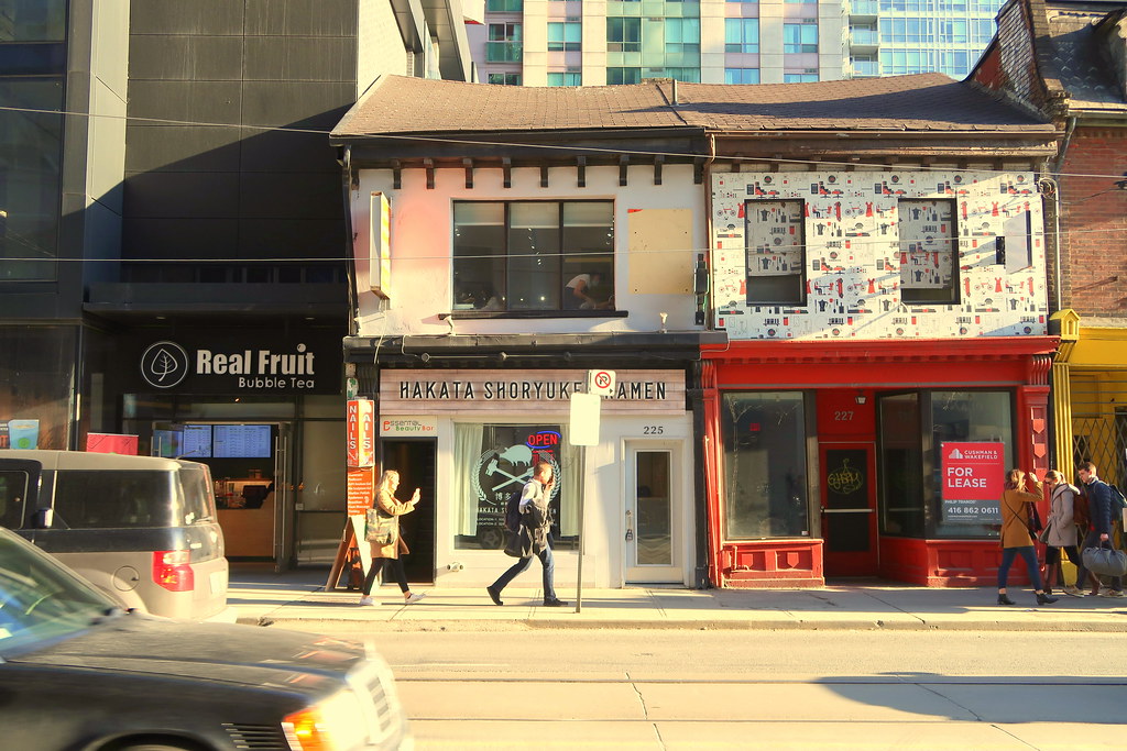 Restaurants along Trinity Bellwoods, Toronto.