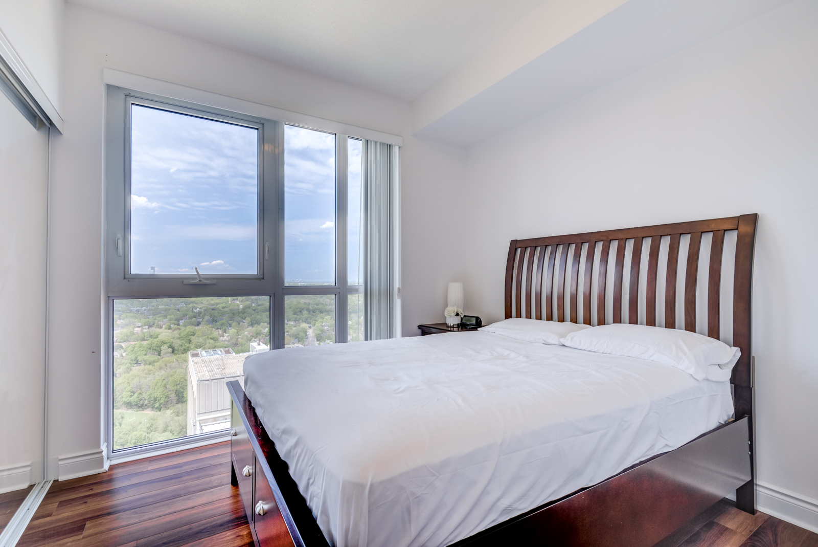 Window of master bedroom at 28 Ted Rogers Way Unit 3609.