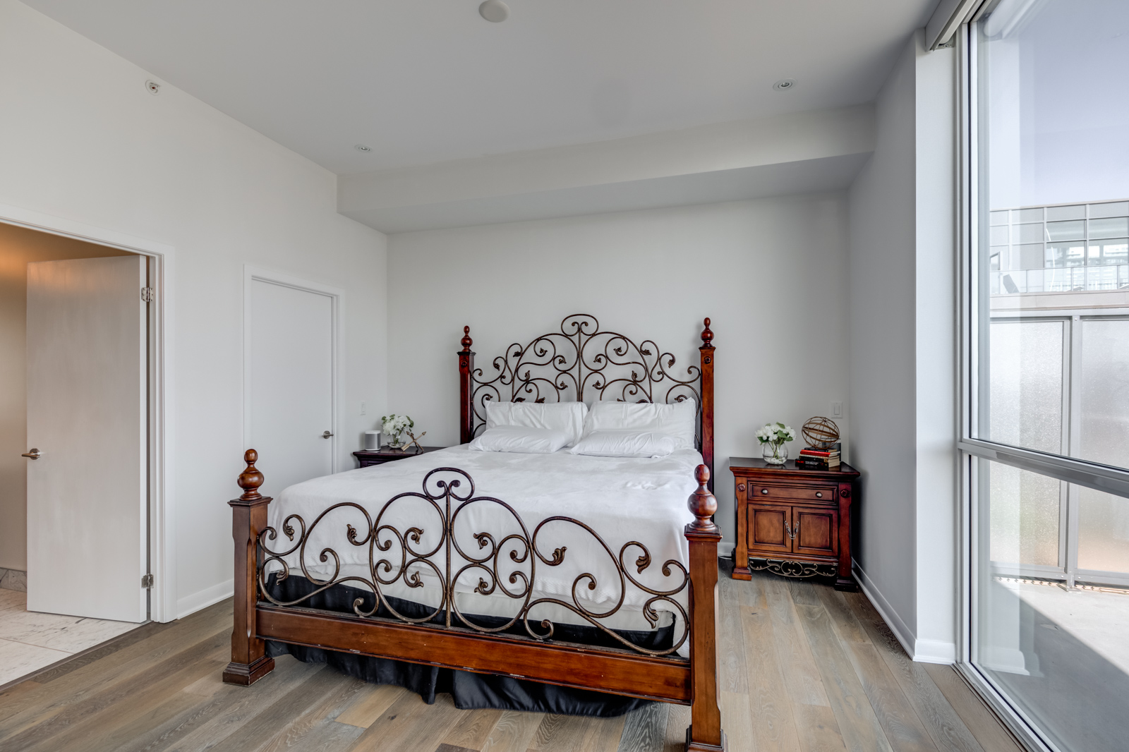 Master bedroom at Victory Lofts Penthouse Suite in 478 King St W Toronto.