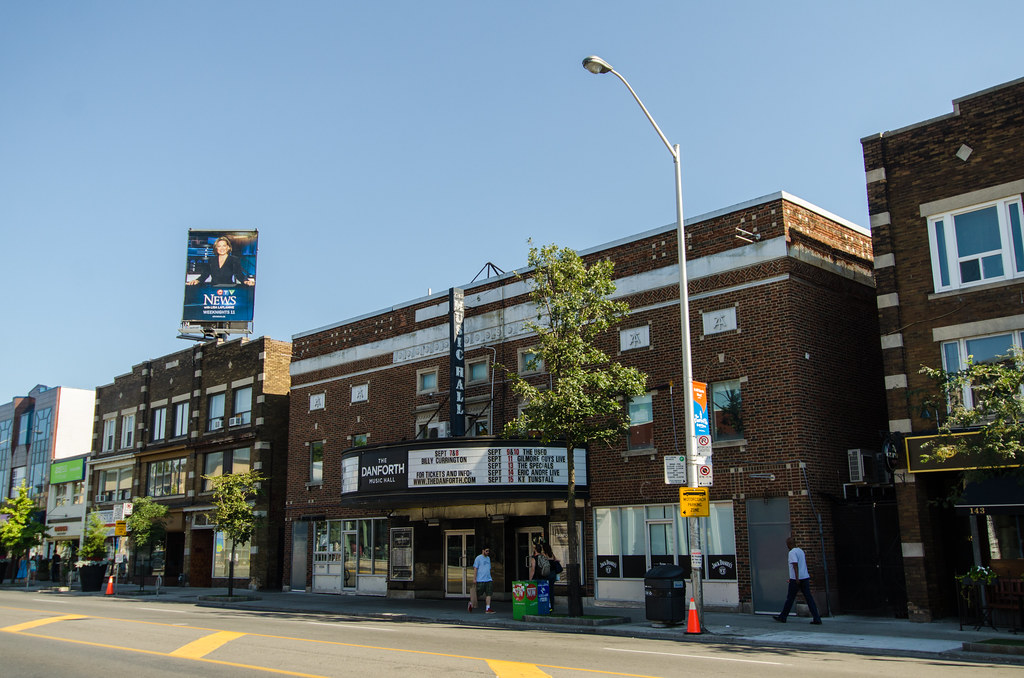 Danforth Music Hall exterior in Greektown Toronto.