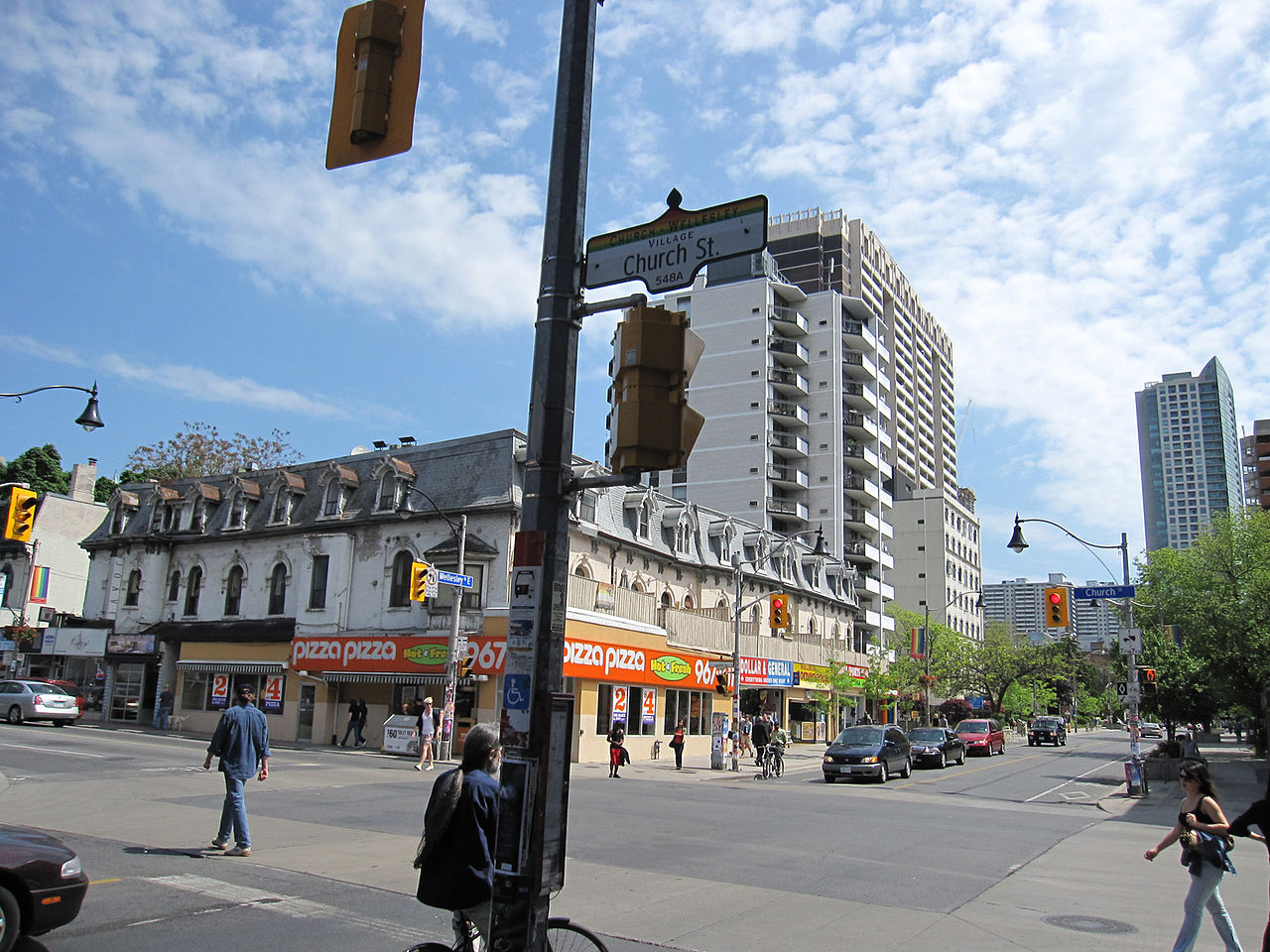 Outside picture of Church Street and Wellesley in Toronto.