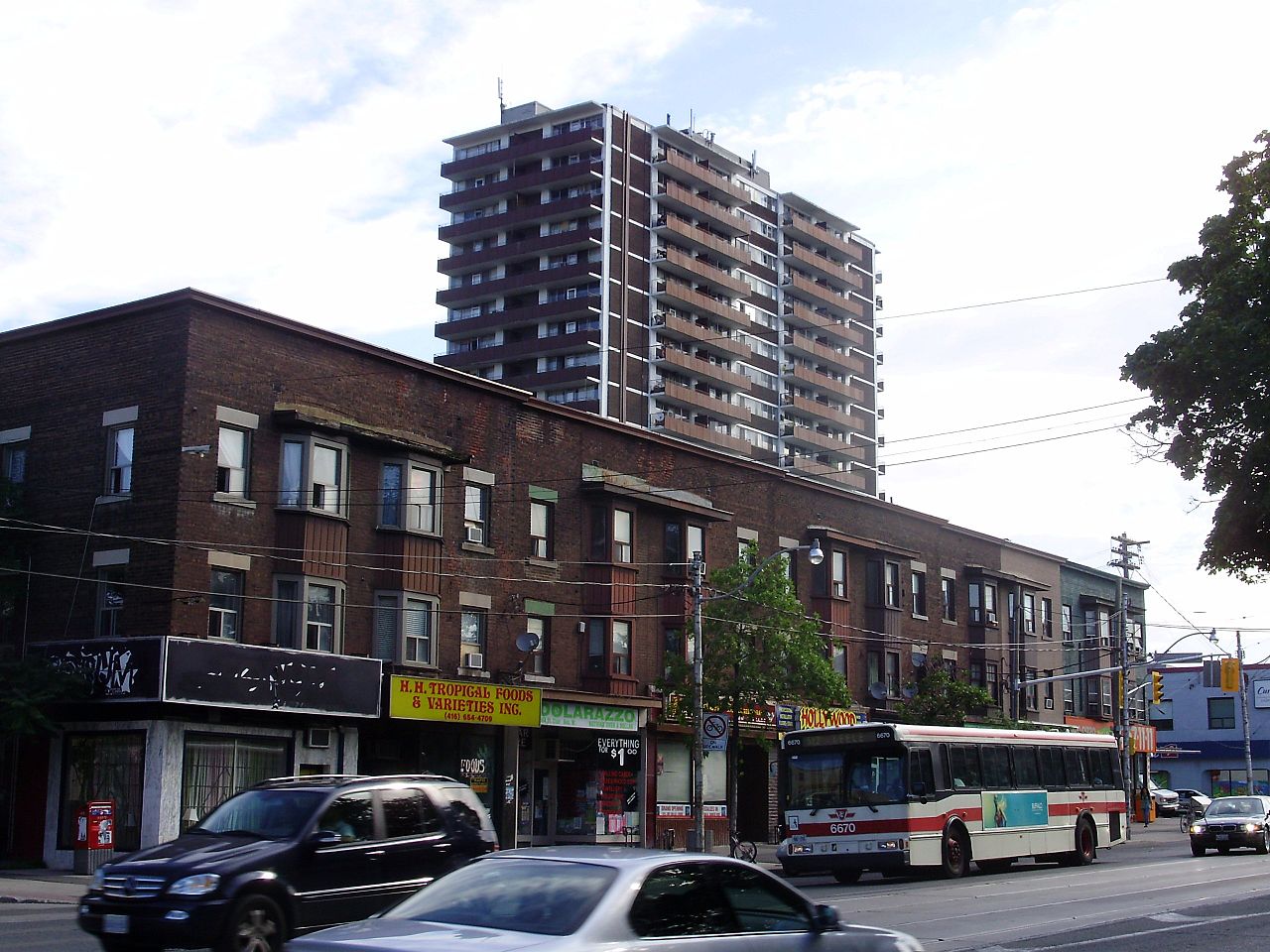 Photo showing Oakwood-Vaughn streets with so many shops.