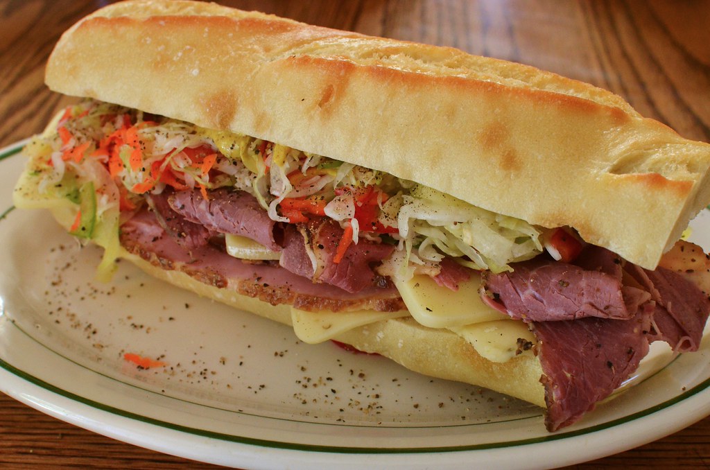 Sub with meat at Lambo's in Trinity Bellwoods restaurant. 