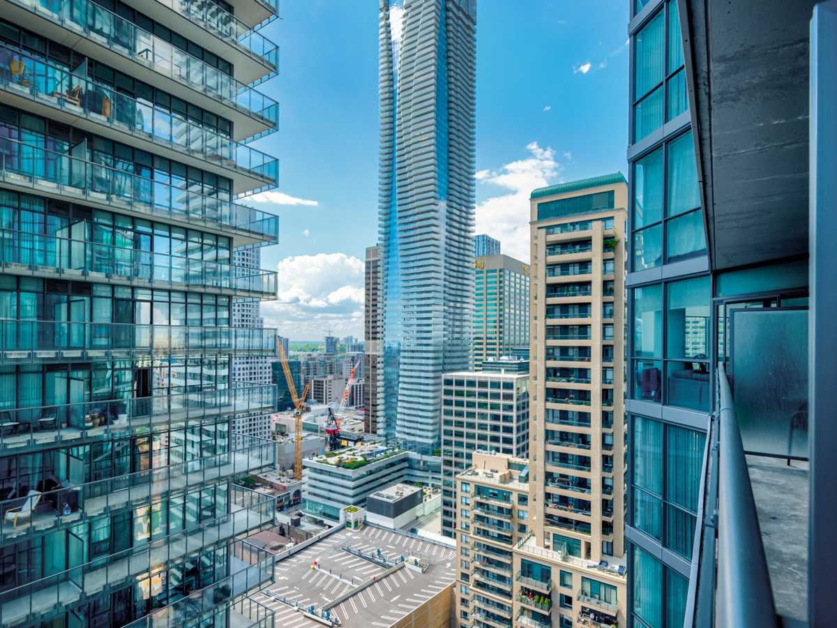 View of Church-Yonge Corridor in Toronto from 45 Charles St E balcony.