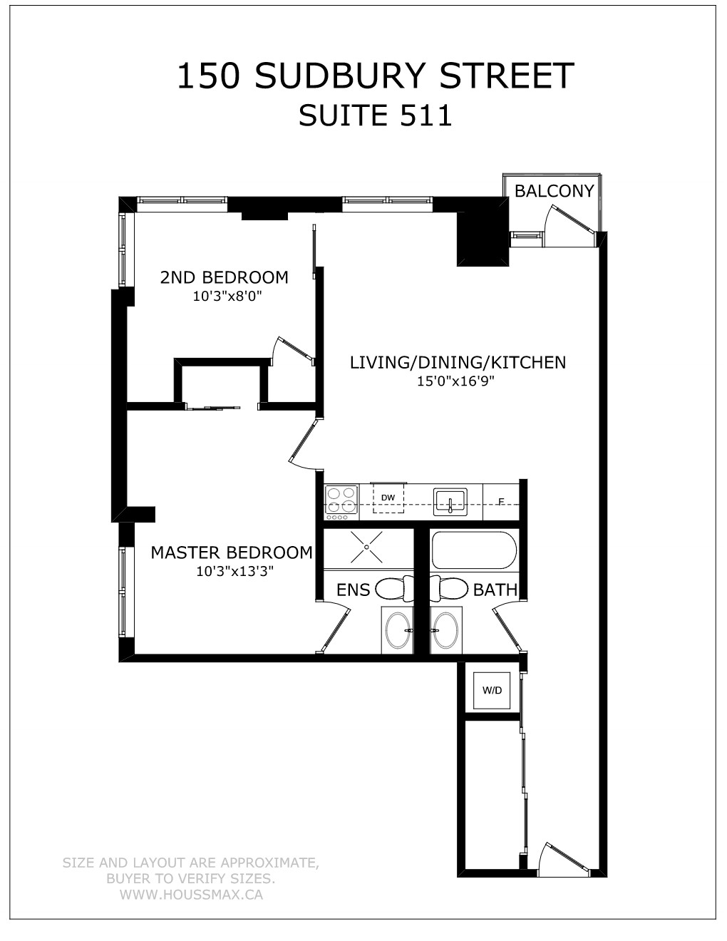 Floor plans for 150 Sudbury St Unit 511.