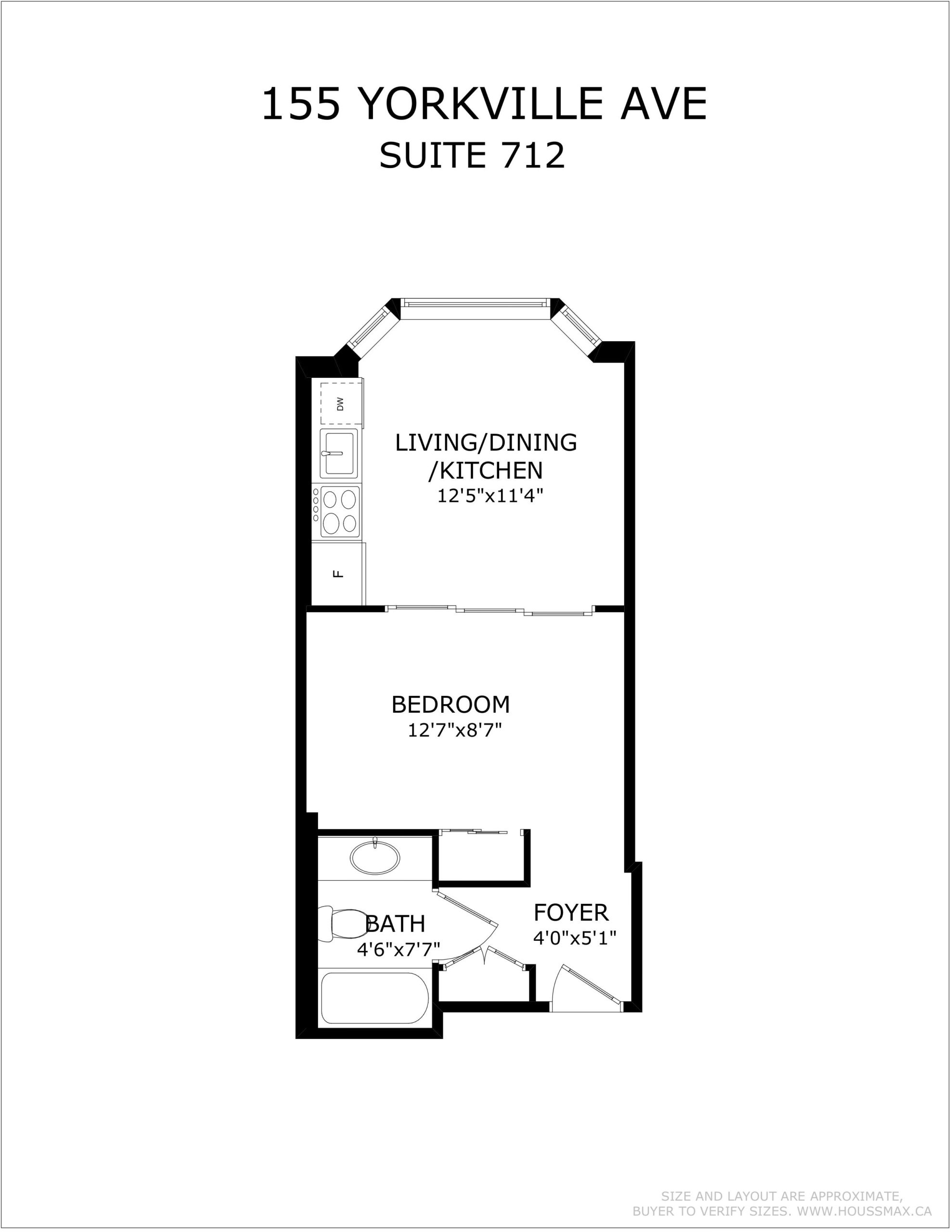 Floor plans for 155 Yorkville Ave Unit 712