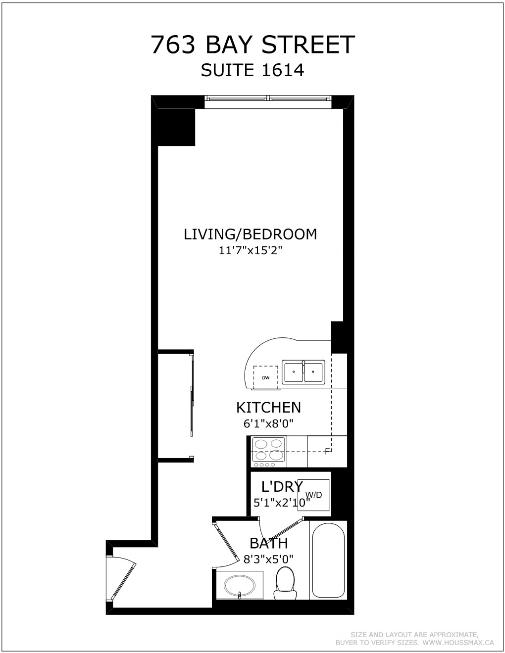 Floor plans for 763 Bay St Unit 1614.