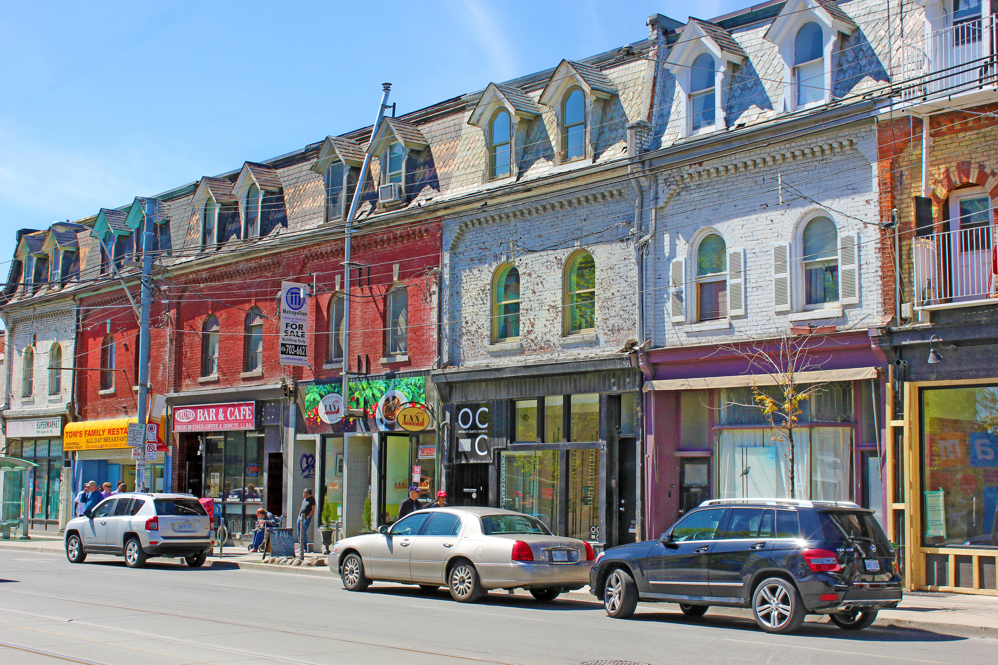 Photo of Queen St. West stores.