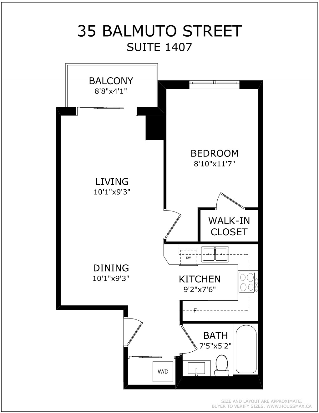 Floor plans for 35 Balmuto St Unit 1407.