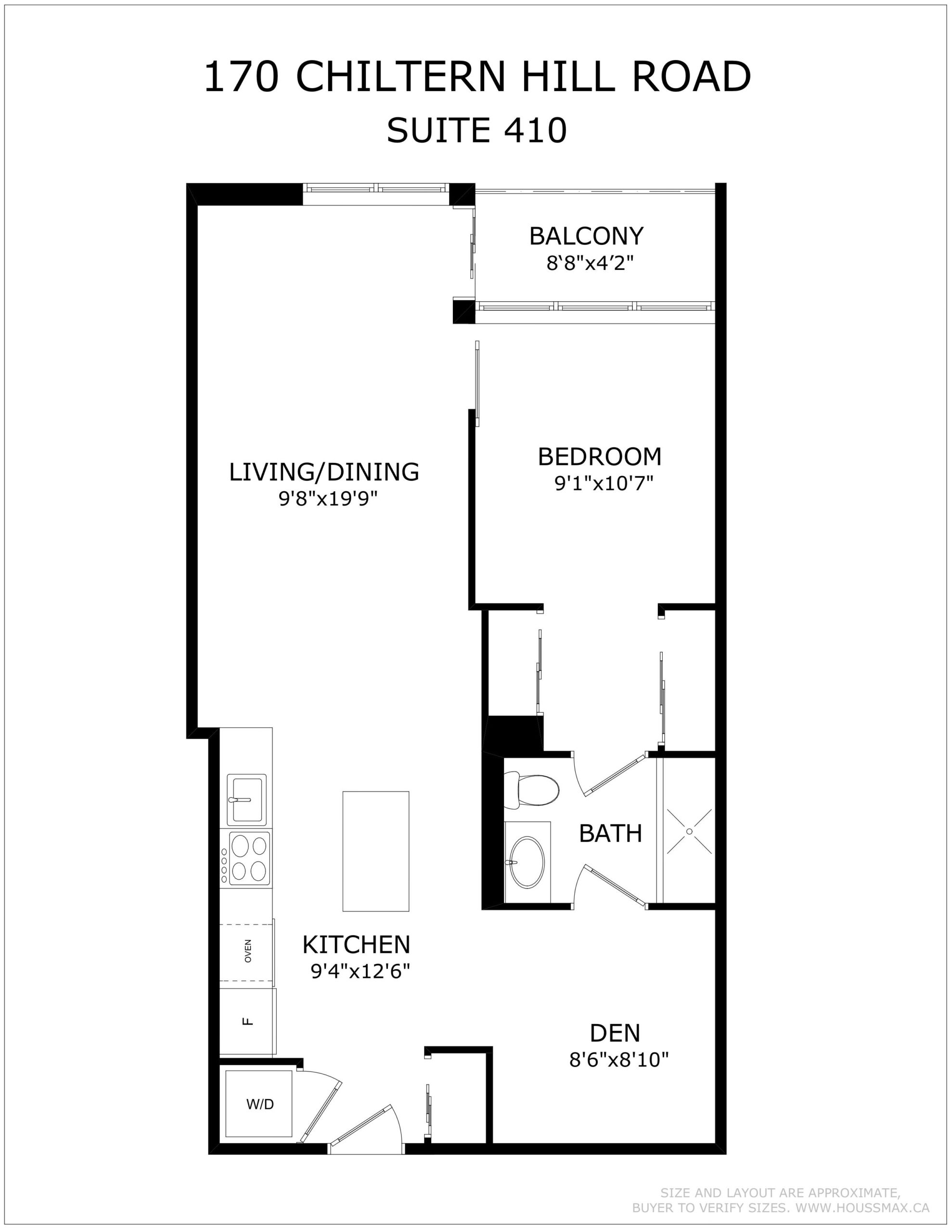 Floor plans for 170 Chiltern Hill Rd Unit 410.