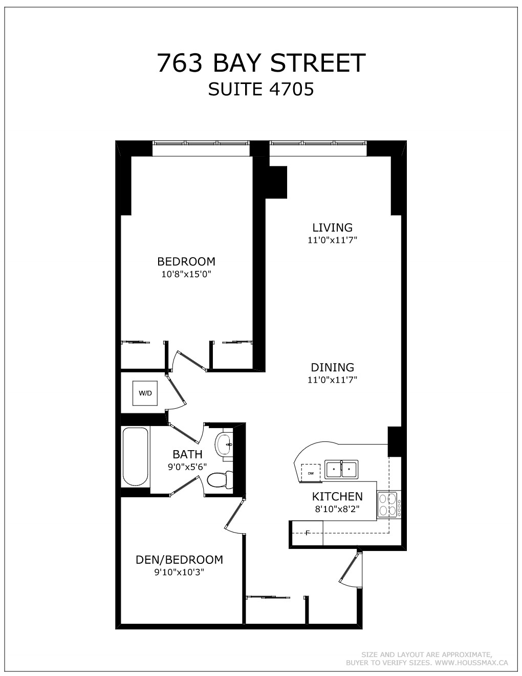 Floor plans for 763 Bay St Unit 4705.