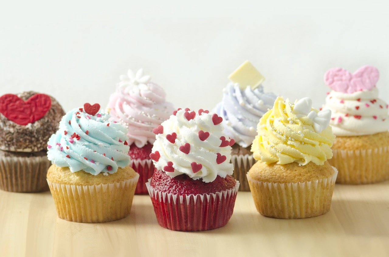 Colourful gourmet cupcakes sold at Trinity Bellwoods dessert bar.