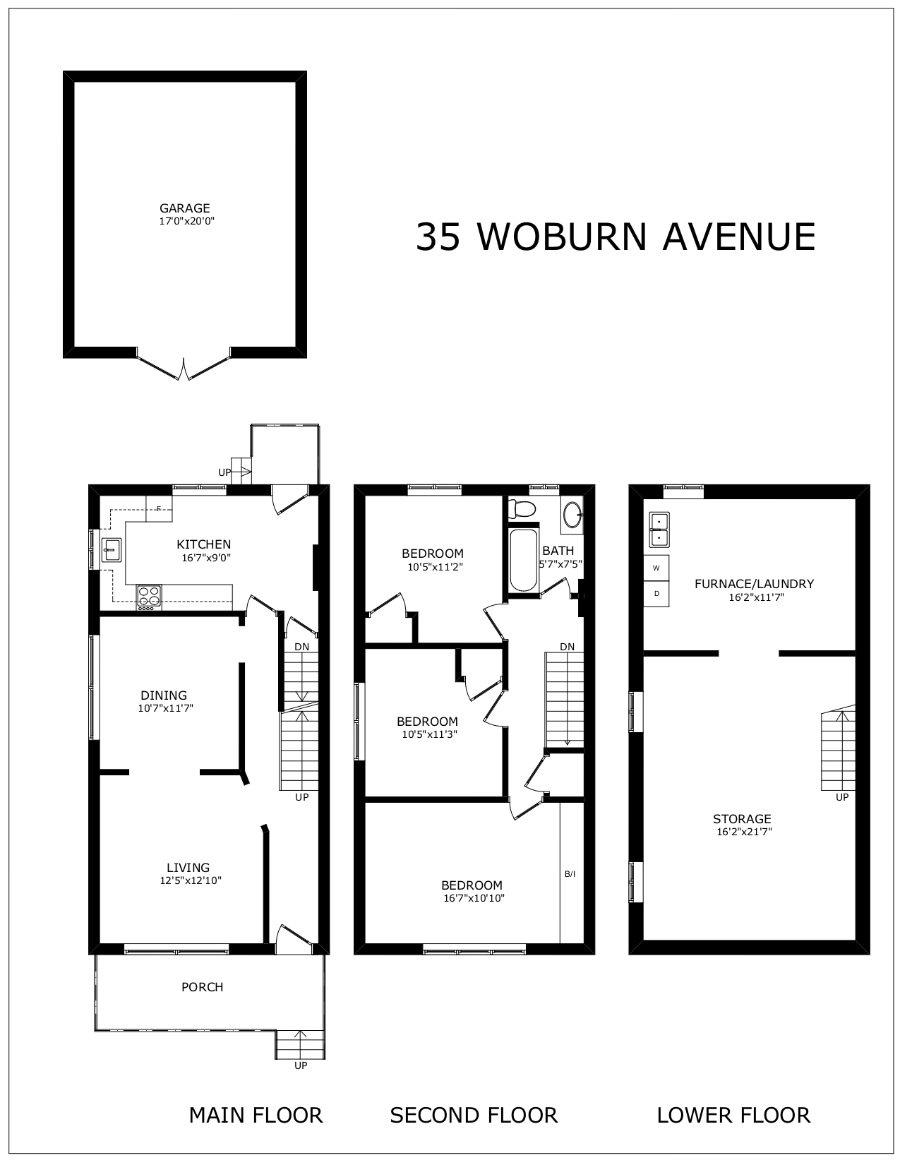 Floor plans for 35 Woburn Ave
