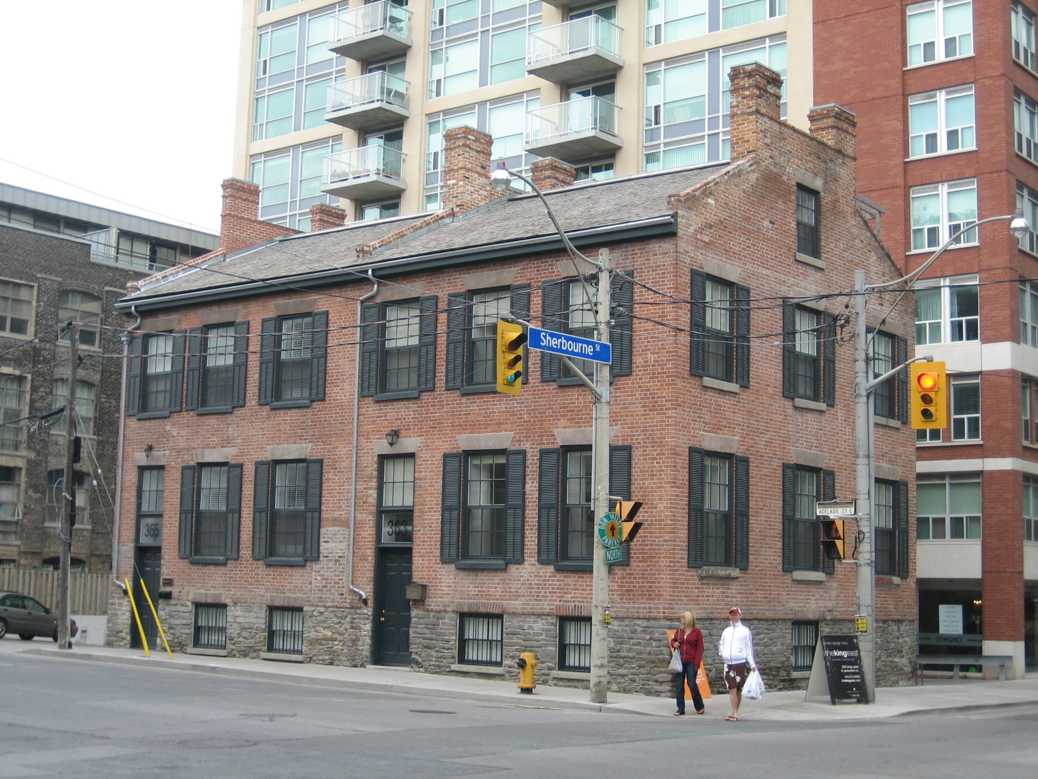 Photo shows Sherbourne and Adelaide Street East 
