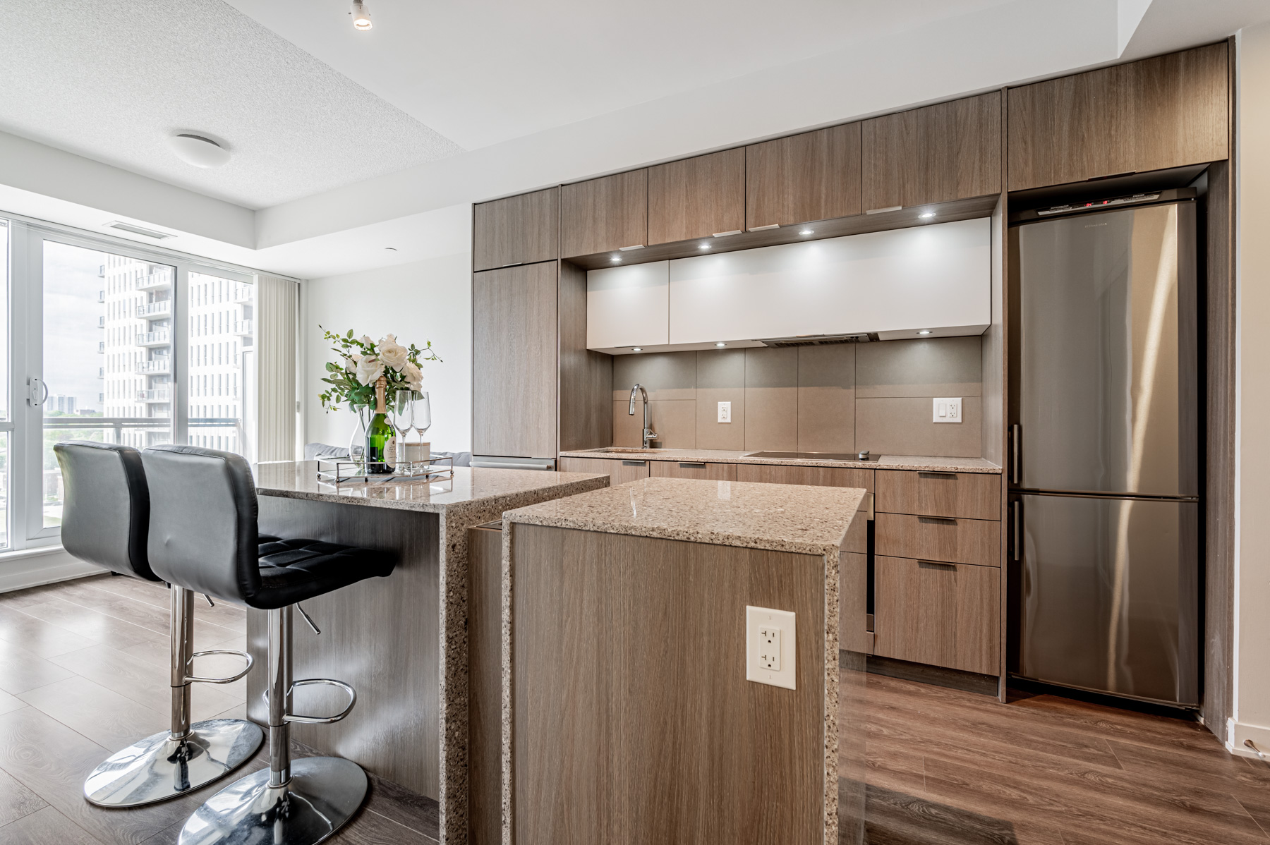 55 Regent Park Blvd Unit 1210 – beautiful, linear kitchen.