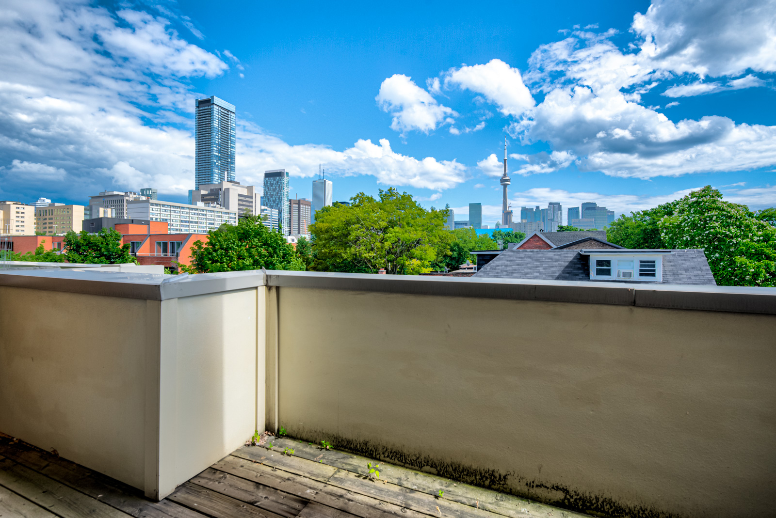 Afternoon view of Toronto skyline from 12A Cecil balcony.