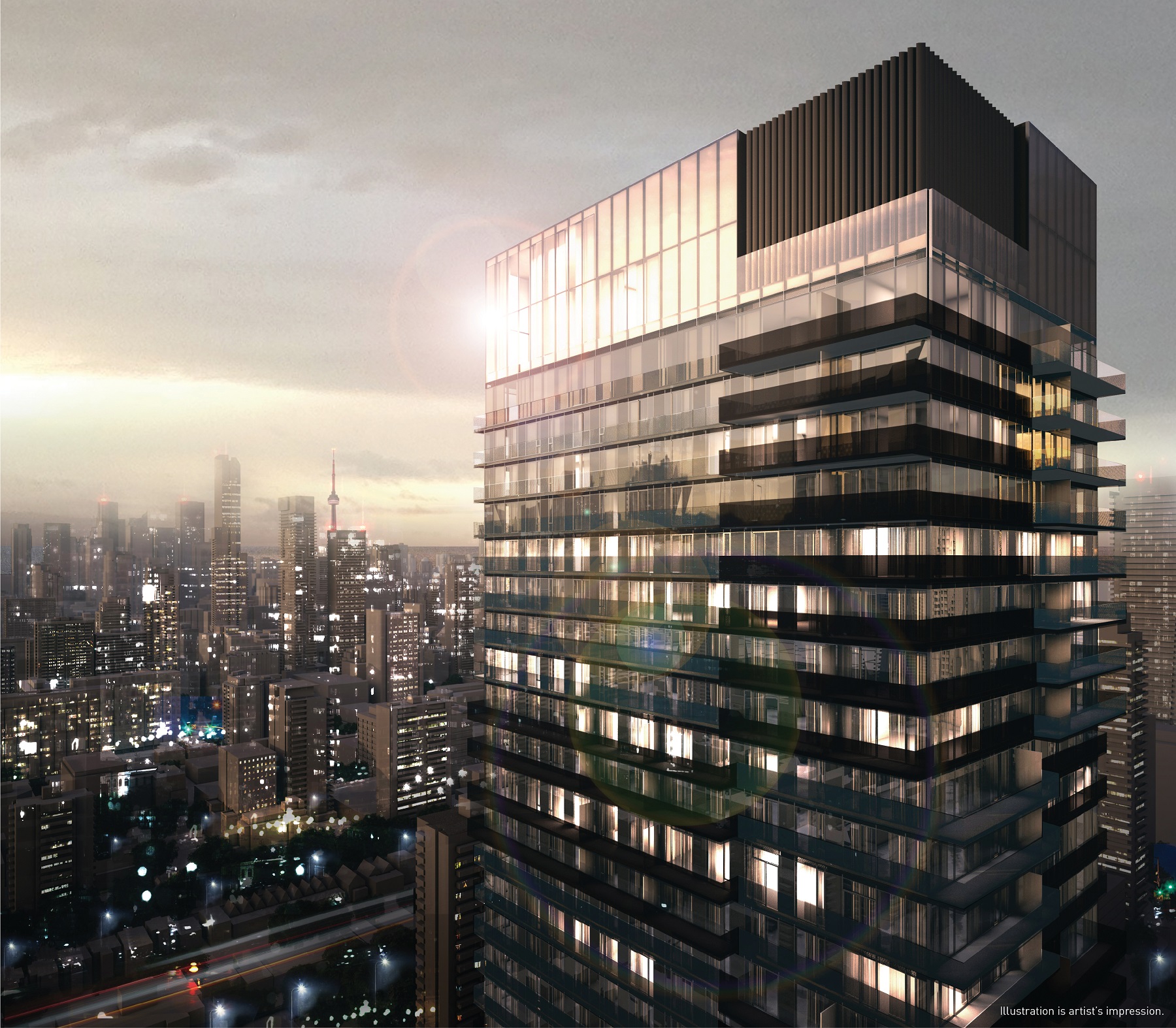 Concept art for 55C Condos on 55 Charles St E Toronto