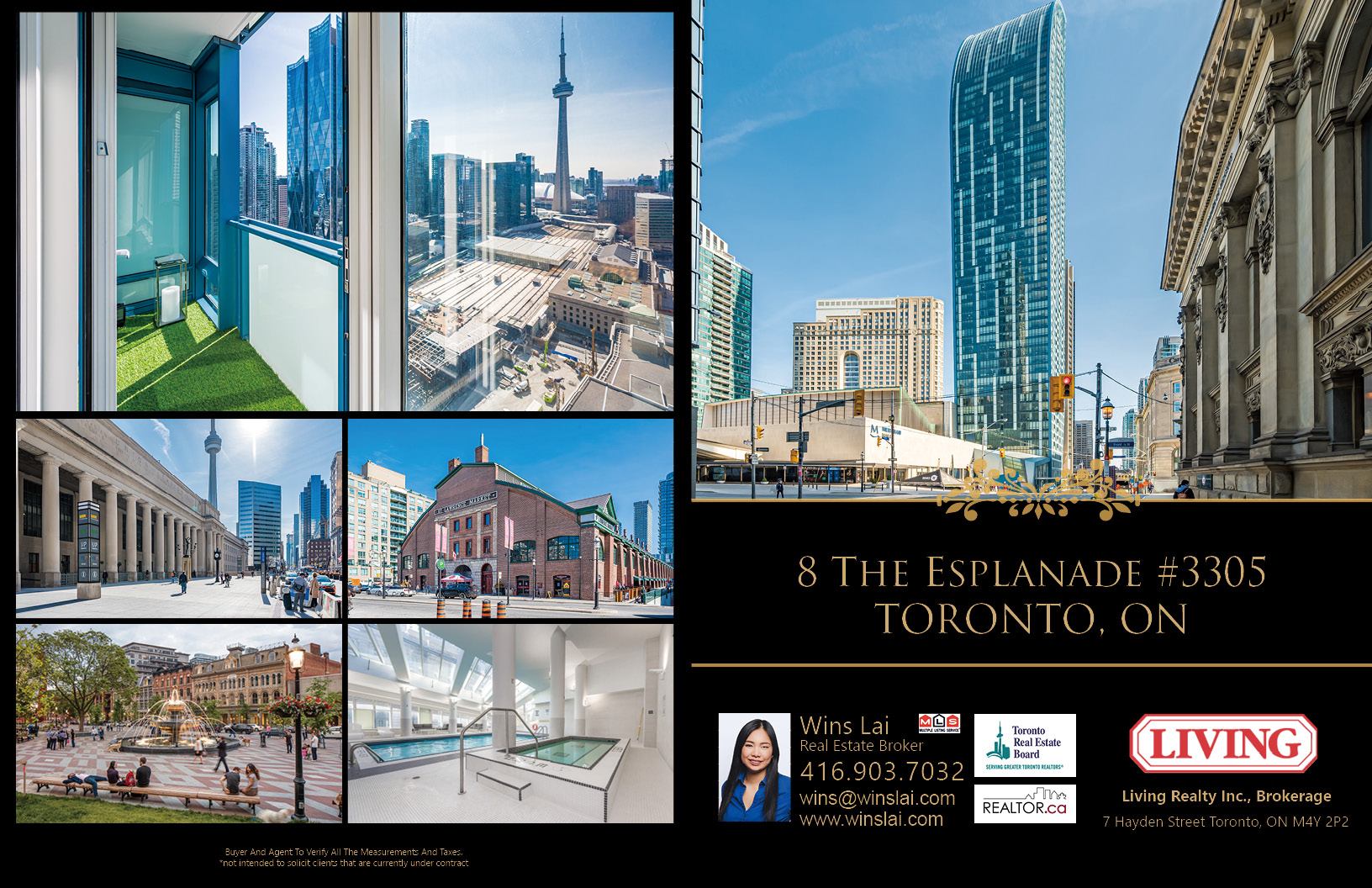 Brochure of 8 The Esplande Ave with photos of building and neighbourhood.