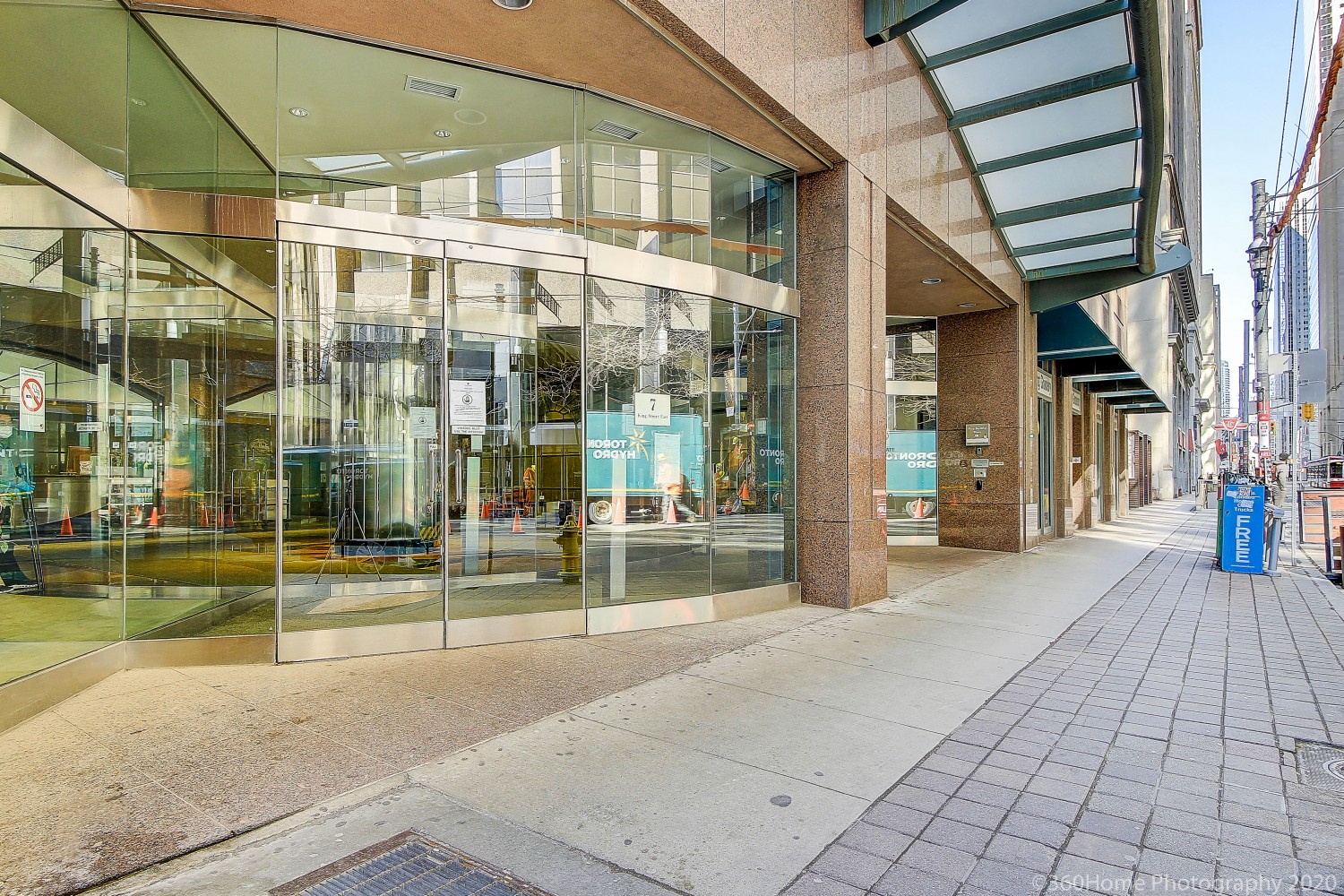 Front entrance of 7 King St E, aka The Metropole.