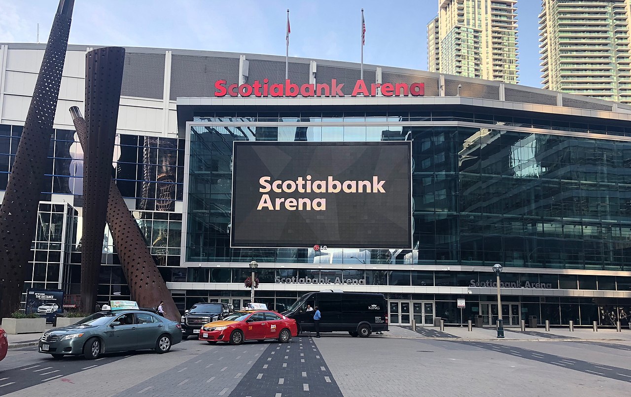 Exterior of Scotiabank Arena in Toronto.