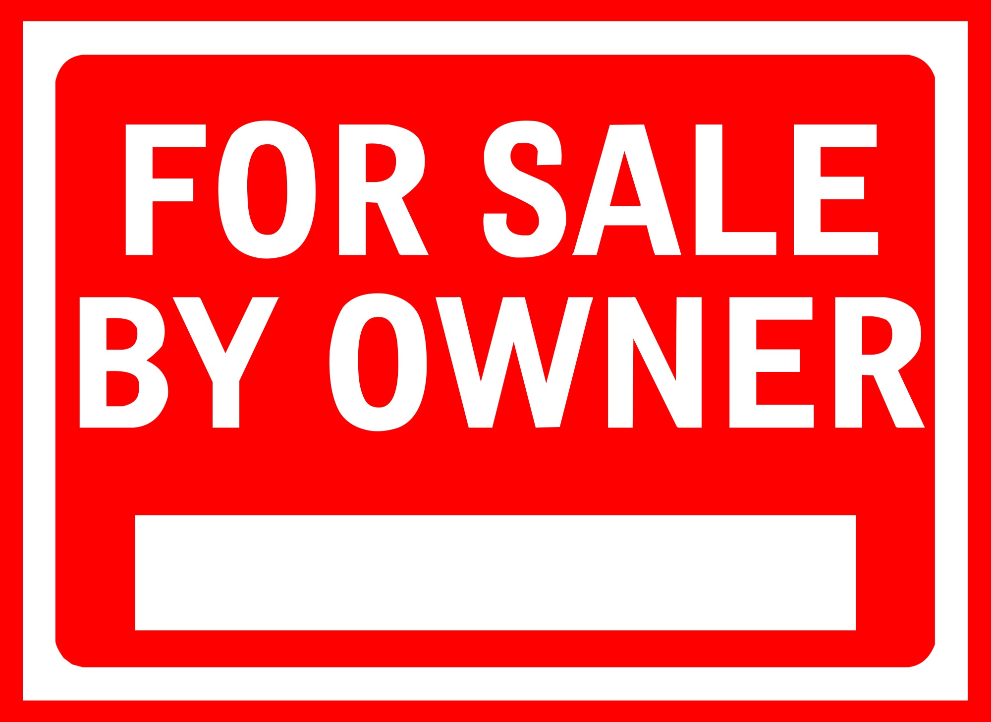 Pic of red and white for sale sign