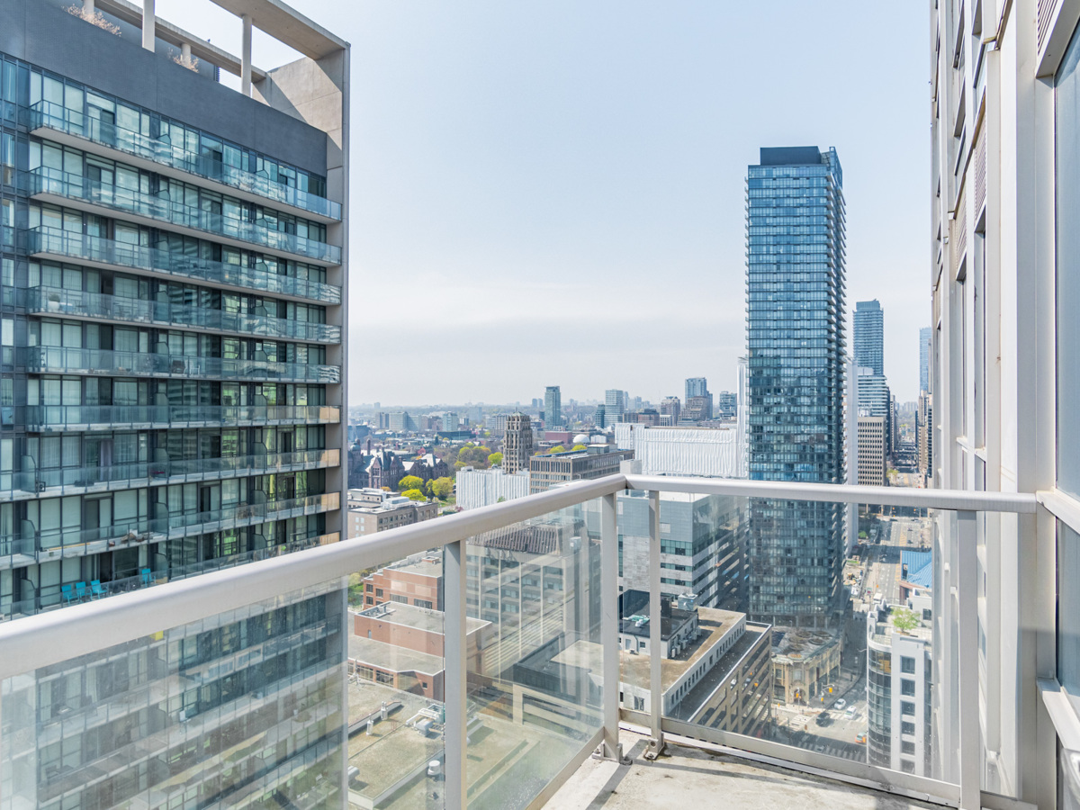 Balcony view of Toronto condos.