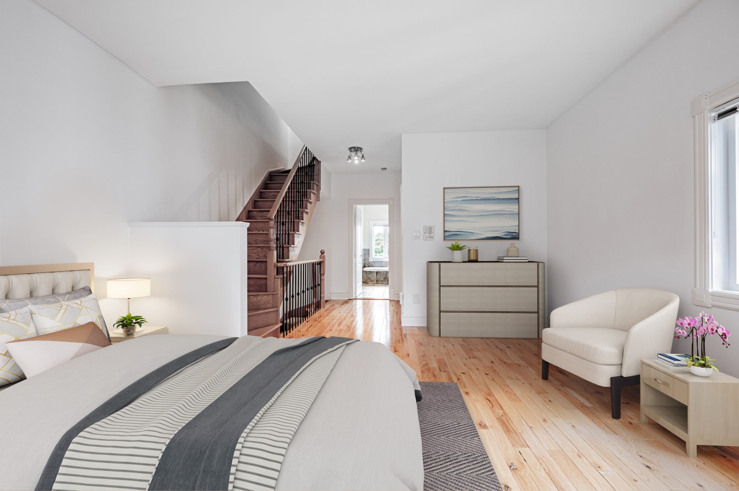 Huge primary bedroom – 23 Annex Lane.