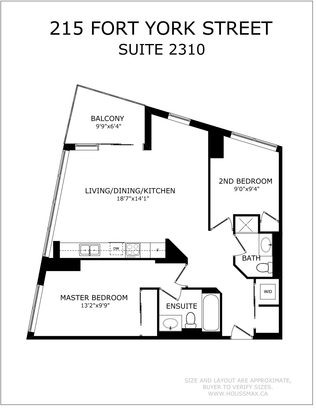Floor plans for 215 Fort York Blvd Unit 2310.