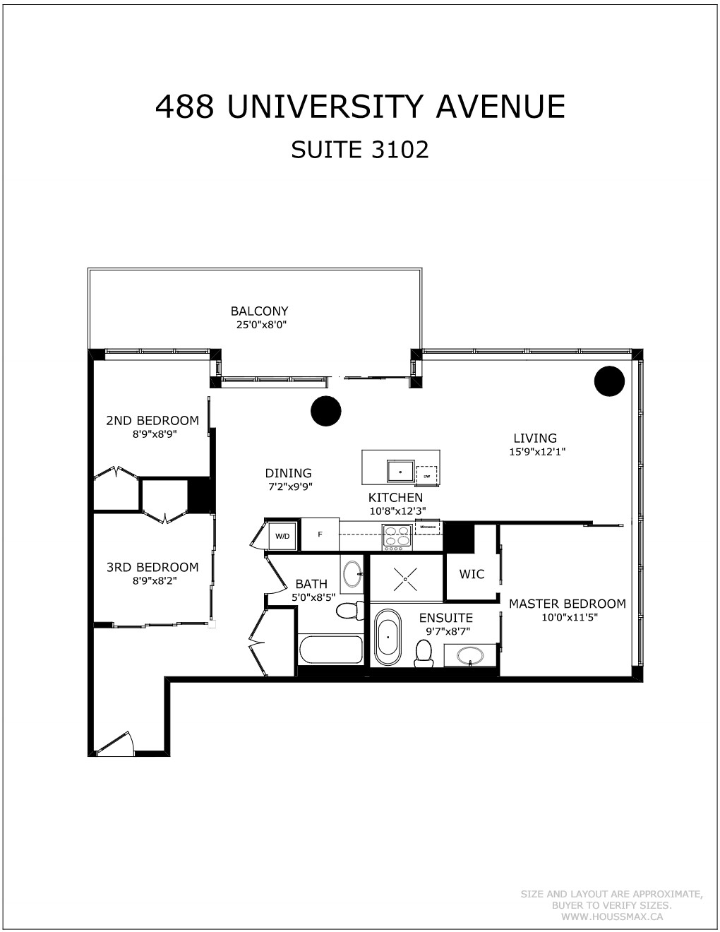 Floor Plans for 488 University Ave Unit 3102