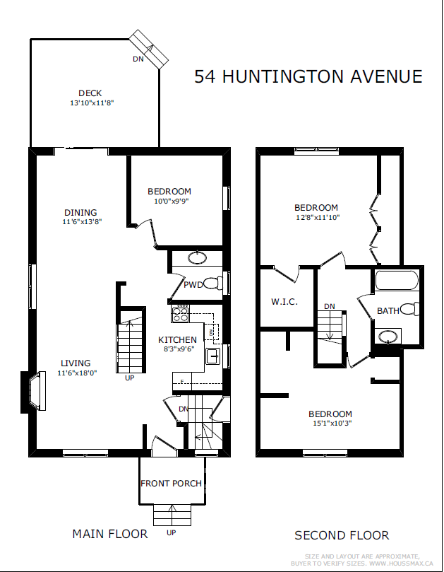 Floor plans for 54 Huntington Ave.