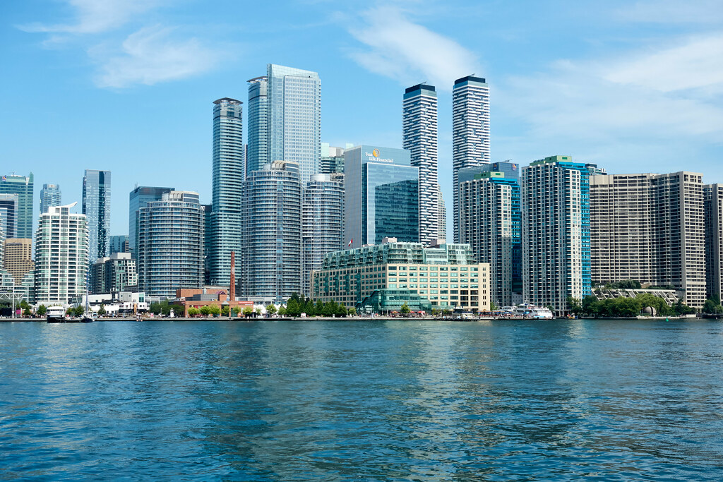 View of Toronto Waterfront from Lake Ontario.