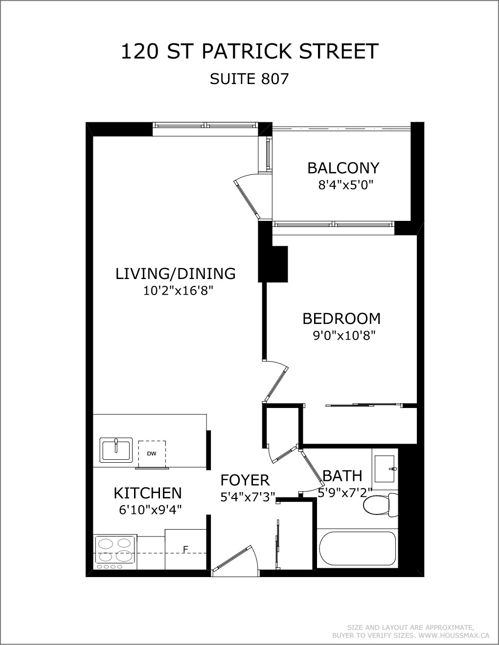 Floor plans for 120 St. Patrick Street Unit 807.