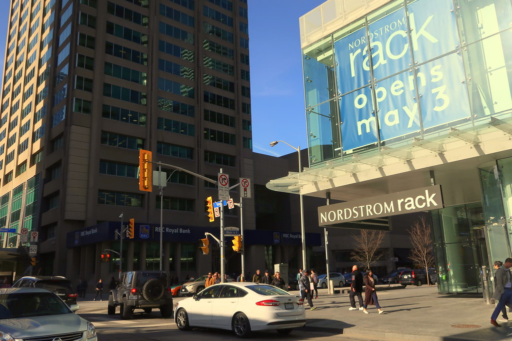 Nordstrom Rack storefront in Yorkville, Toronto.