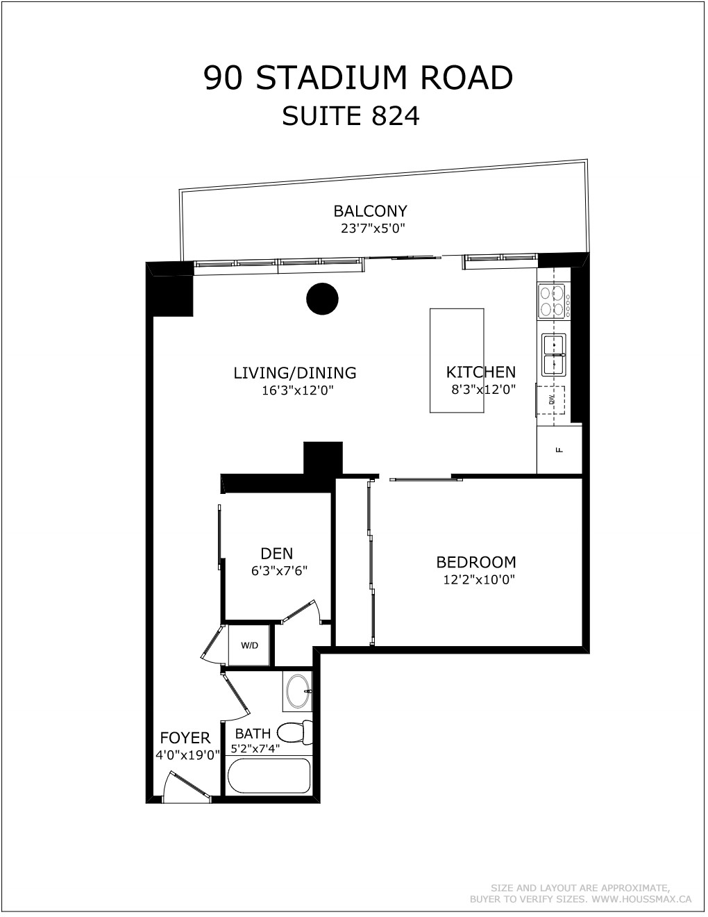 Floor plans for 90 Stadium Rd Unit 824.