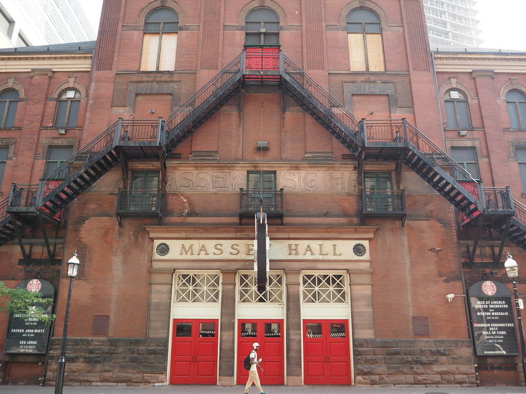 Massey Hall exterior in Toronto, Ontario.