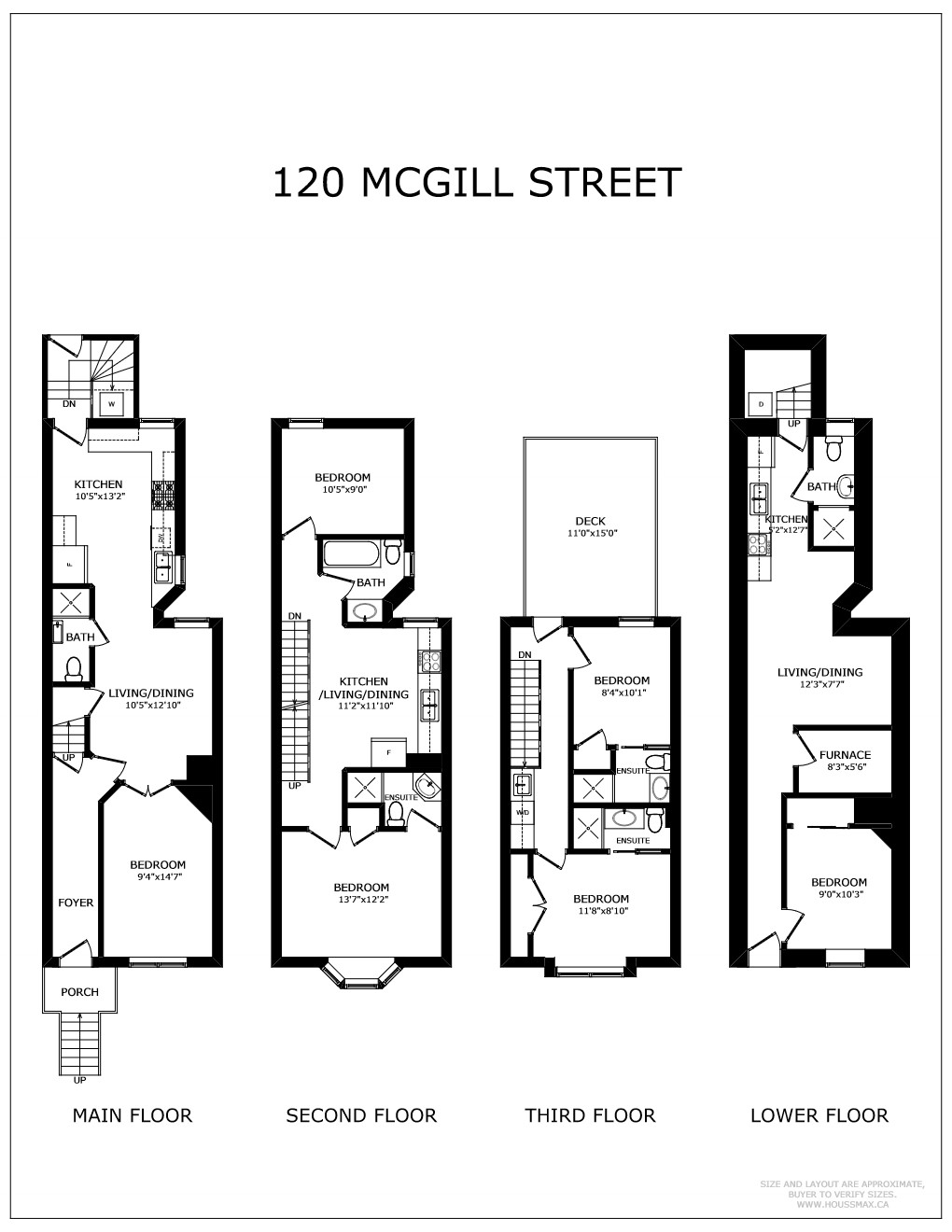 Floor plans for 120 McGill St.