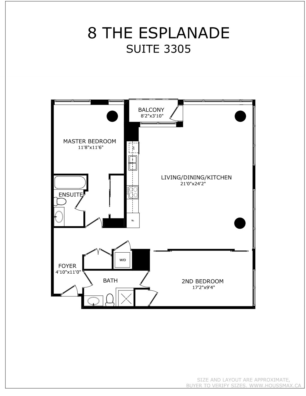 8 The Esplanade Street Unit 3305 Floor Plan