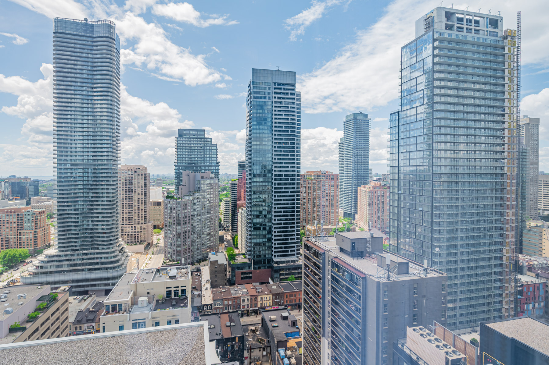 View of Church-Yonge Corridor buildings from 28 Wellesley St Unit 3009 balcony.