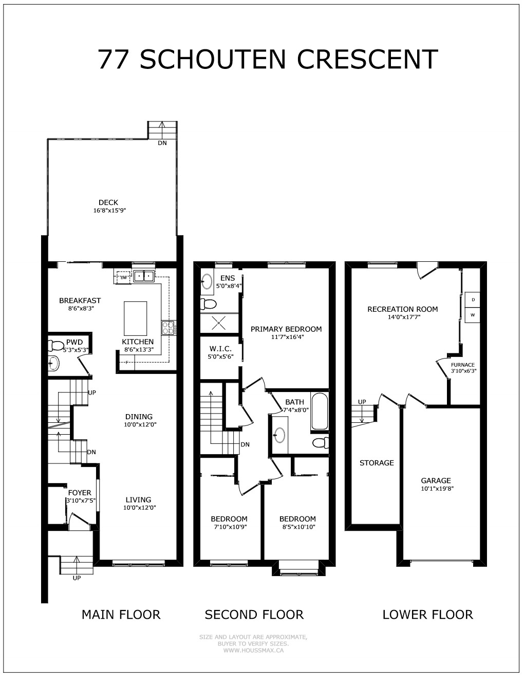 Floor plans for 77 Schouten Cres