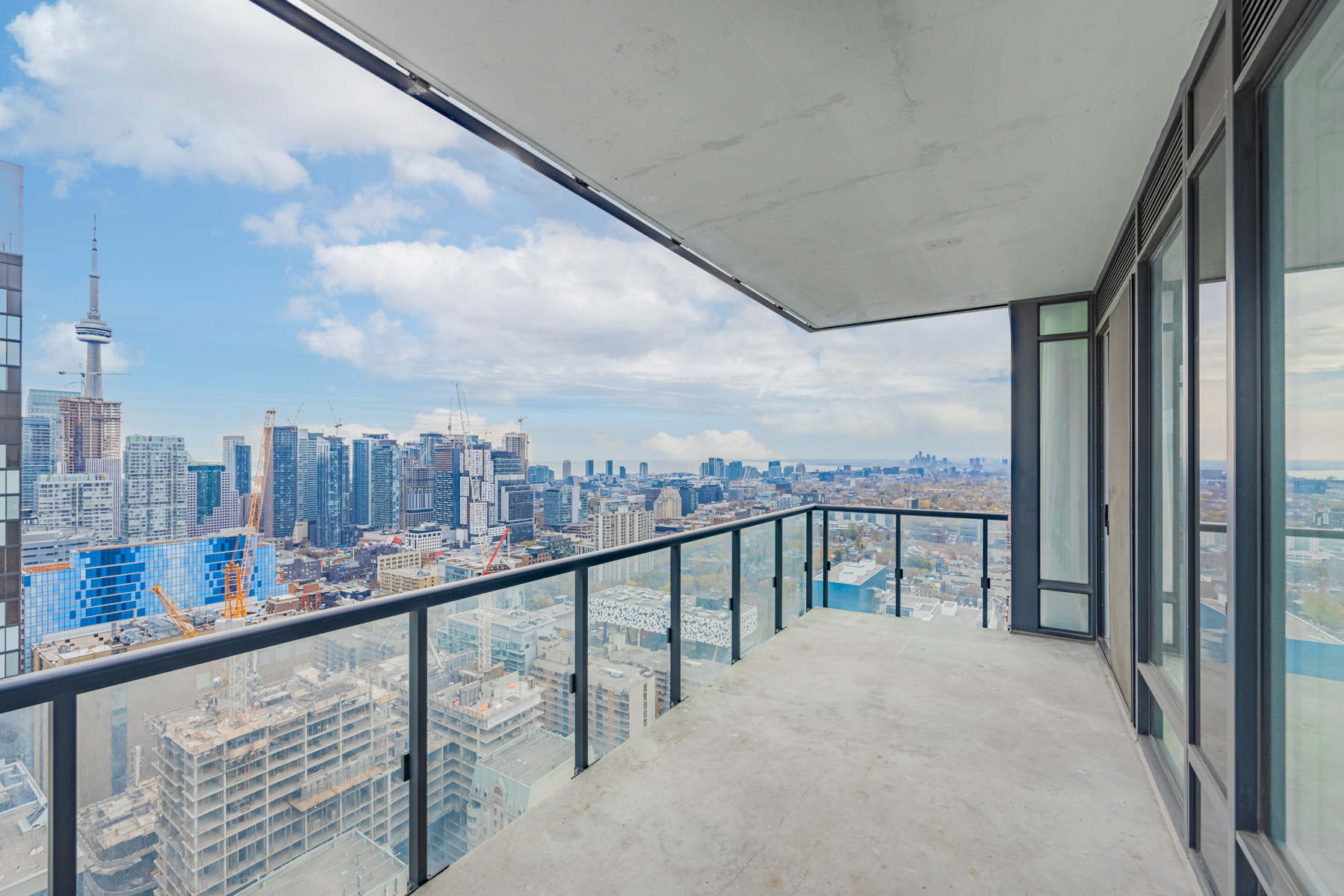 View of Toronto and the GTA from condo balcony.