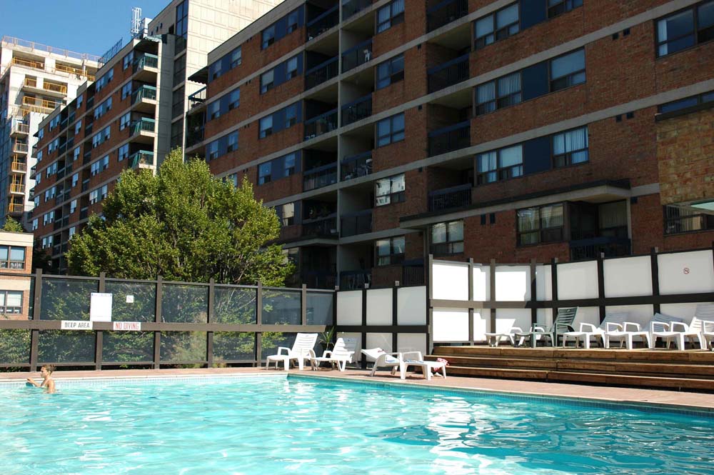 Swimming pool amenity at Village By The Grange condos.