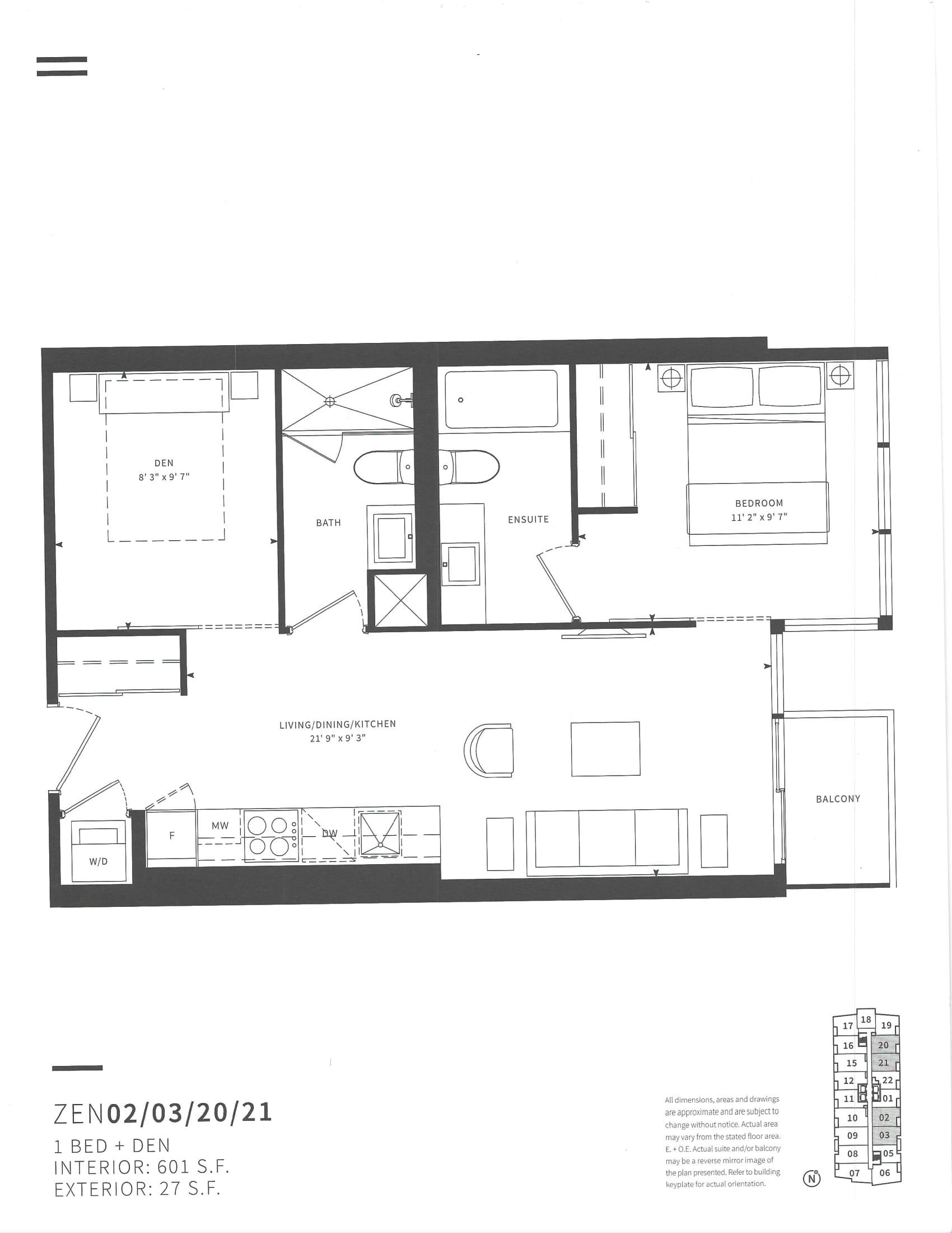 Floor plans for 19 Western Battery Rd Unit 2921.