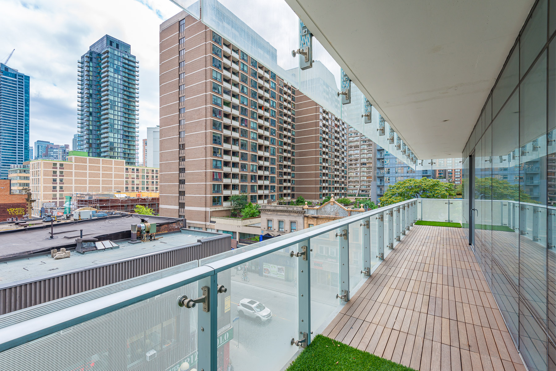 Balcony view from 1 Bloor St E Unit 310 Toronto.