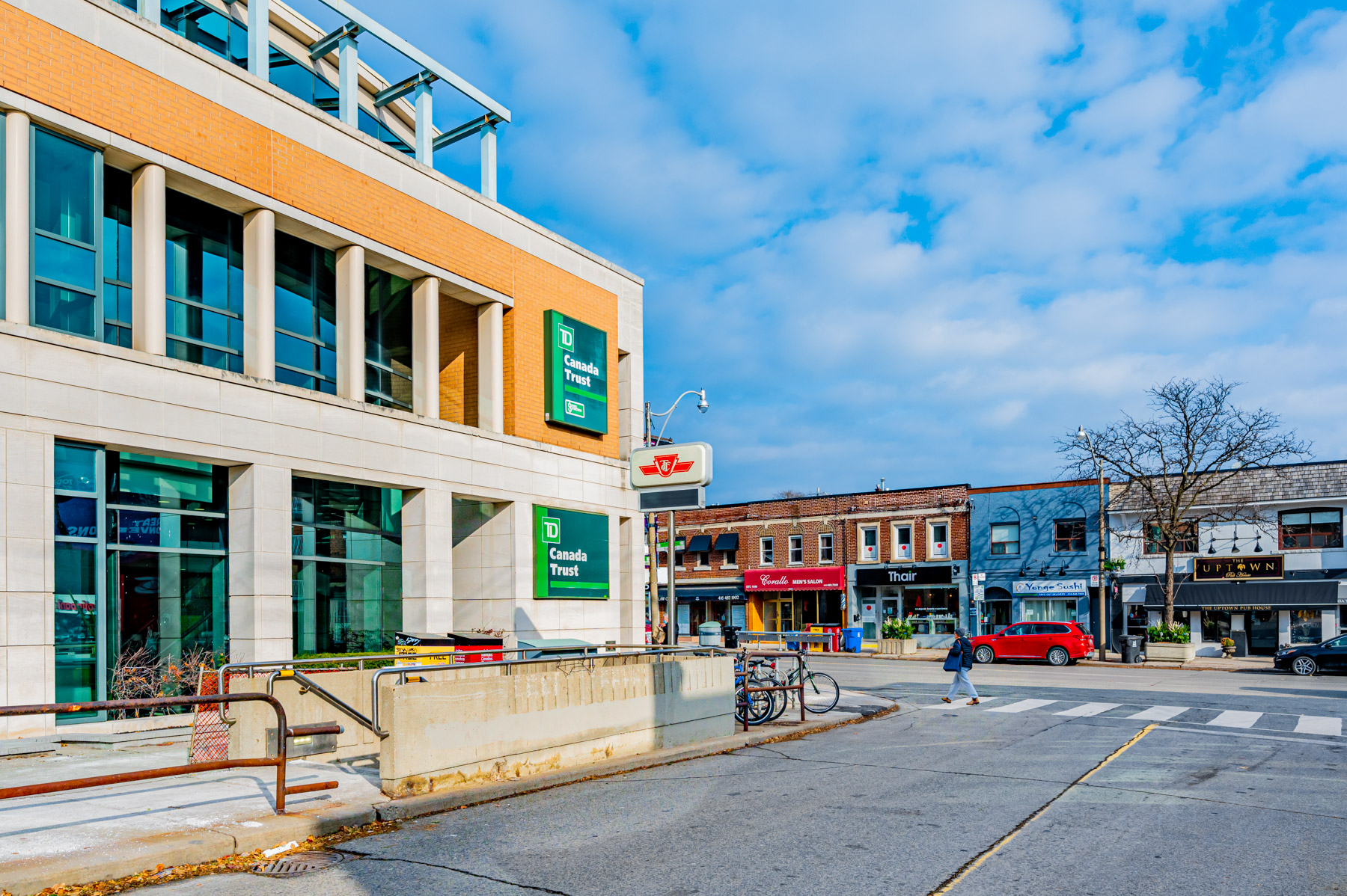 View of small business storefronts on Yonge St.